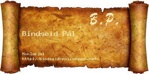 Bindseid Pál névjegykártya
